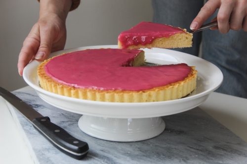 Roze koek taart