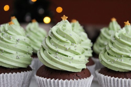 Kerstboom cupcakes